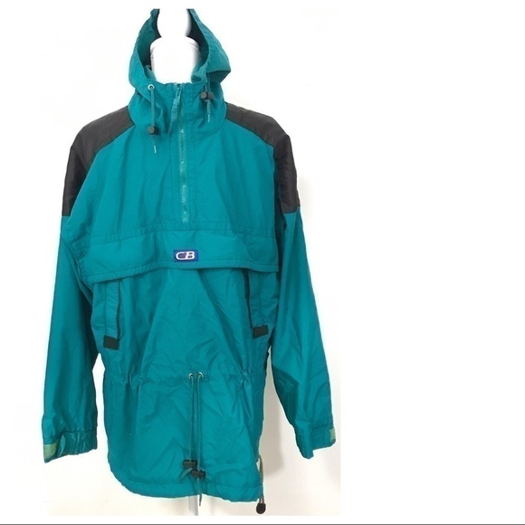 Vintage Cb Windbreaker Pullover Teal Green Unisex - Picture 1 of 8